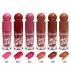 3Q Beauty Matte Lip Gloss shades 101 to 106 with swatches