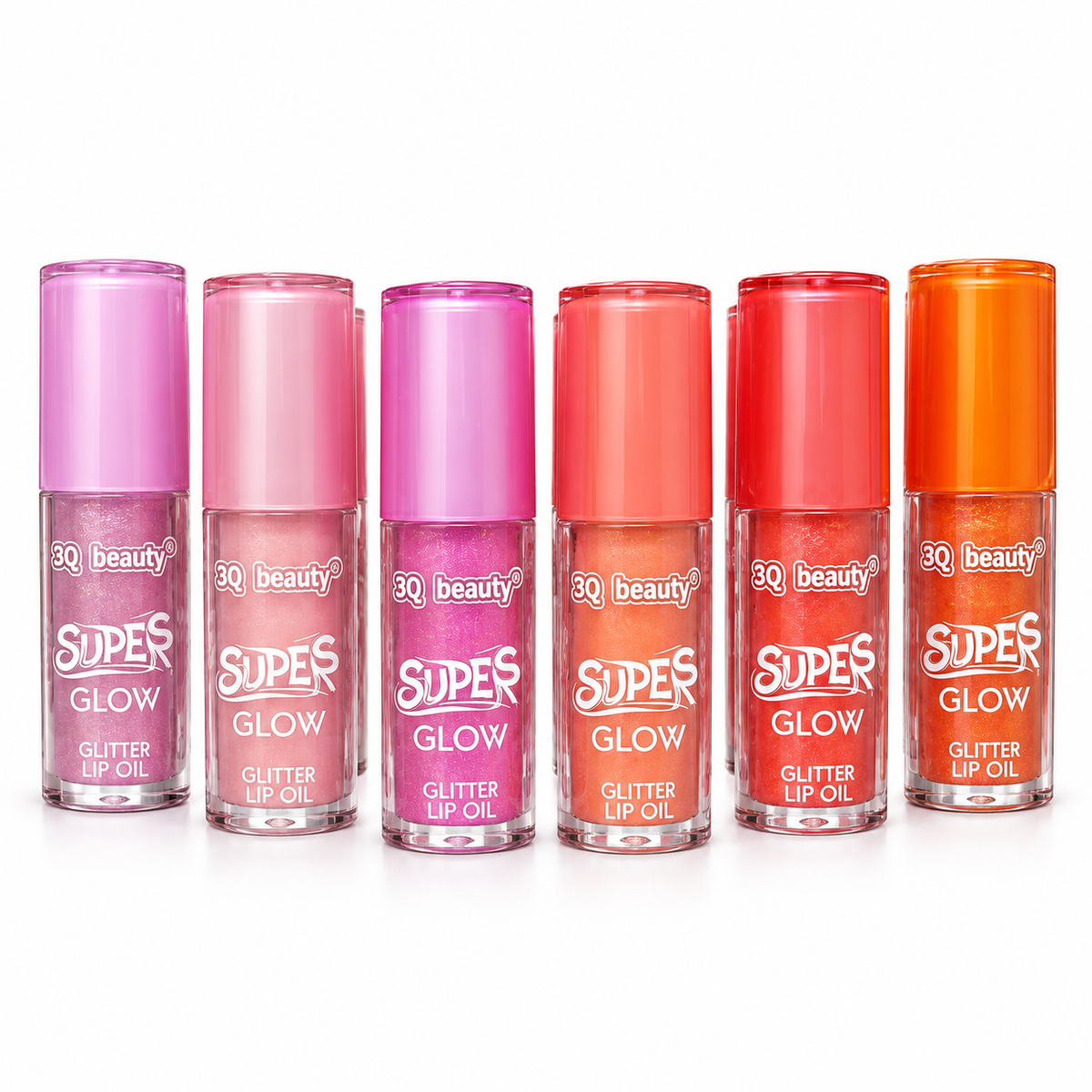 3Q Beauty Super Glow Glitter Lip Oil OL-479 collection display