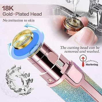 2-in-1 Rechargeable Eyebrow & Facial Hair Trimmer for Women - product image 2