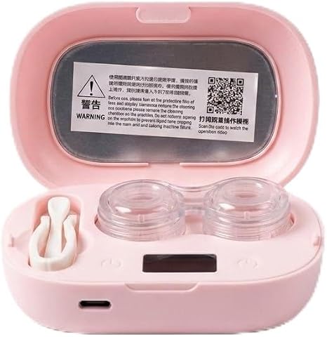 Ultrasonic Contact Lens Cleaner Case with LED Display - front view