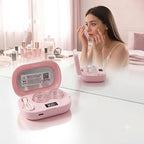 Ultrasonic Contact Lens Cleaner Case with LED Display - open case with lens compartments