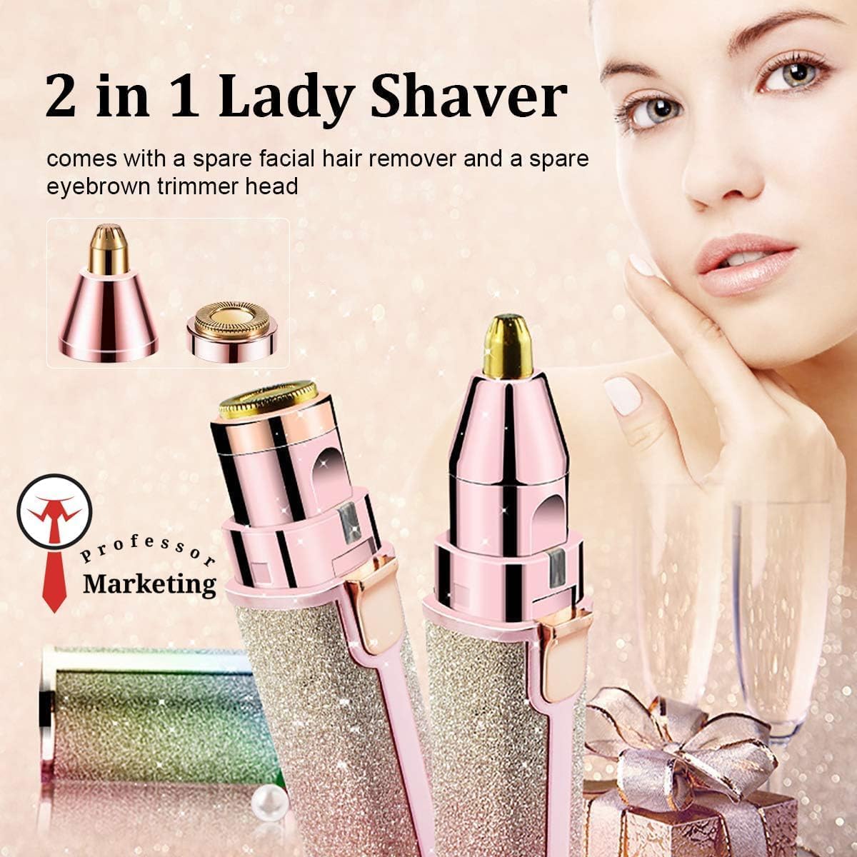 2-in-1 Rechargeable Eyebrow & Facial Hair Trimmer for Women - product image 9