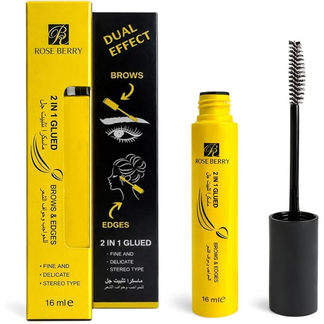 Rose Berry Glued Brow and Edge 2-in-1 brow gel packaging