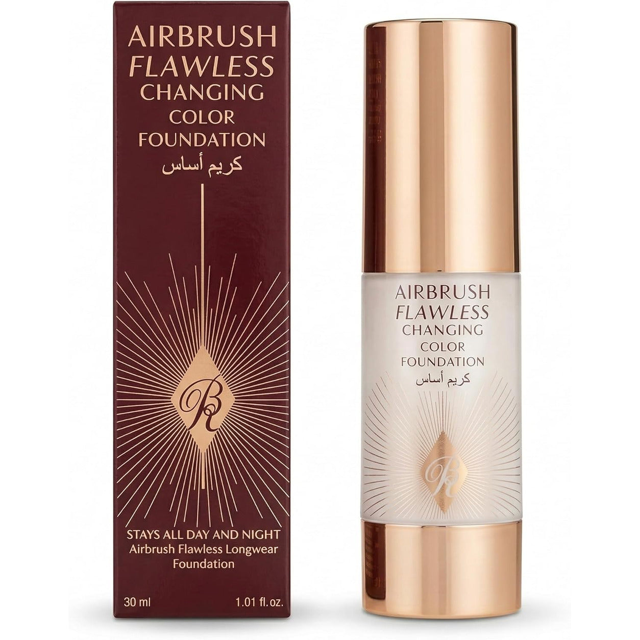 RoseBerry Airbrush Flawless Changing Color Foundation, Longwear Liquid Foundation, 30ml