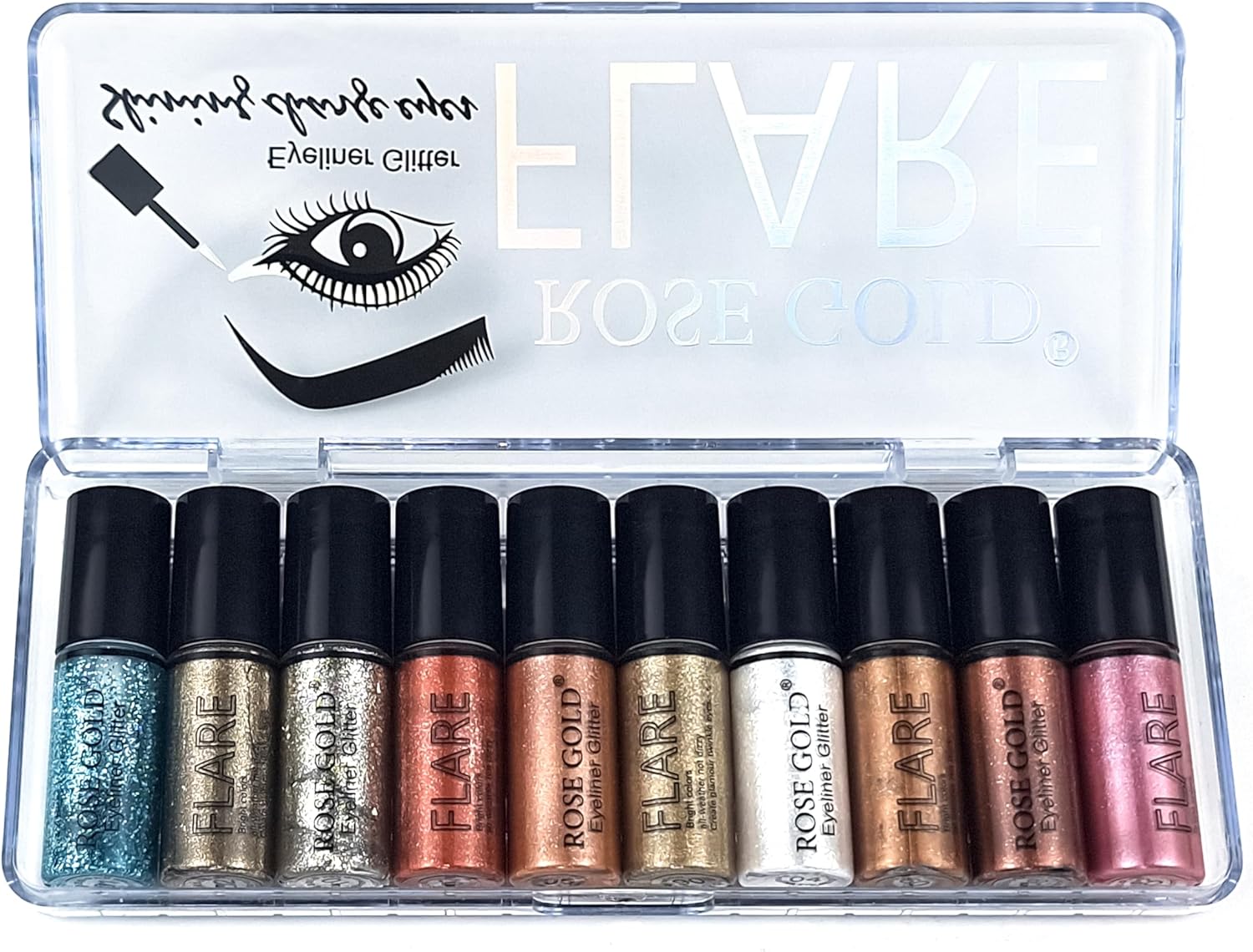 Rose Gold Glitter Eyeliner Set color shades