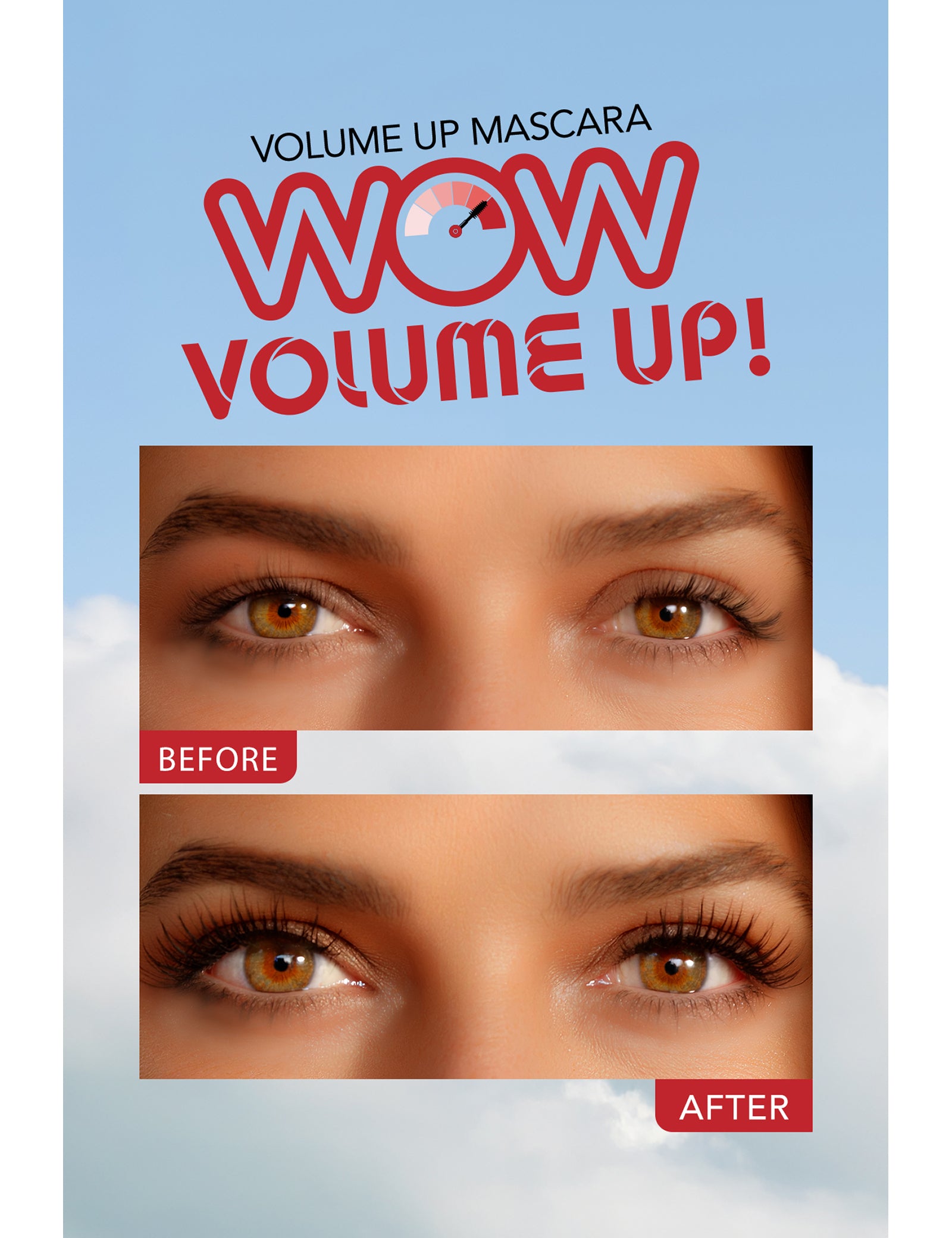 Flormar Volume Up Mascara lash volume result
