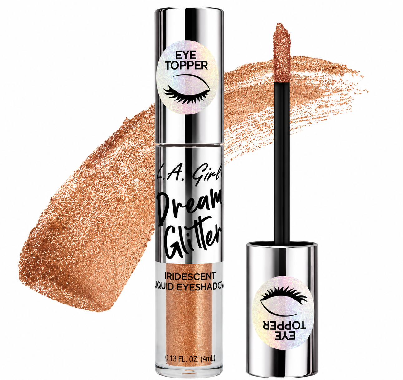 LA Girl Dream Glitter Liquid Eyeshadow pink and beige shades