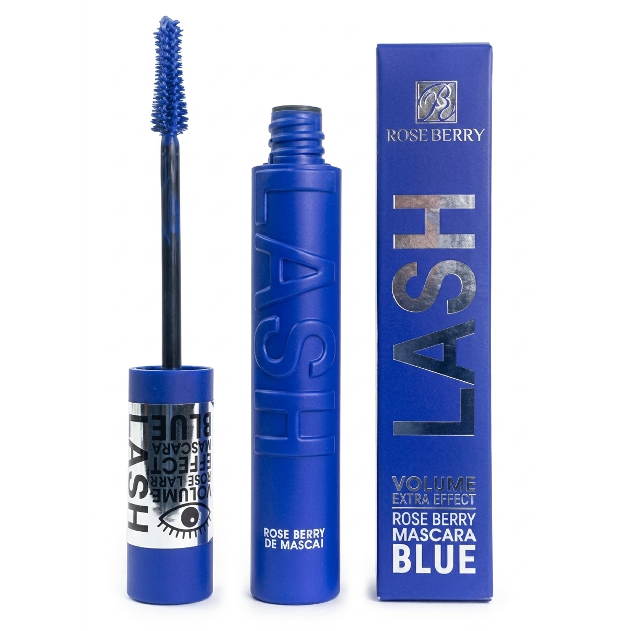 Rose Berry Volume Lash Effect Mascara red and blue shades