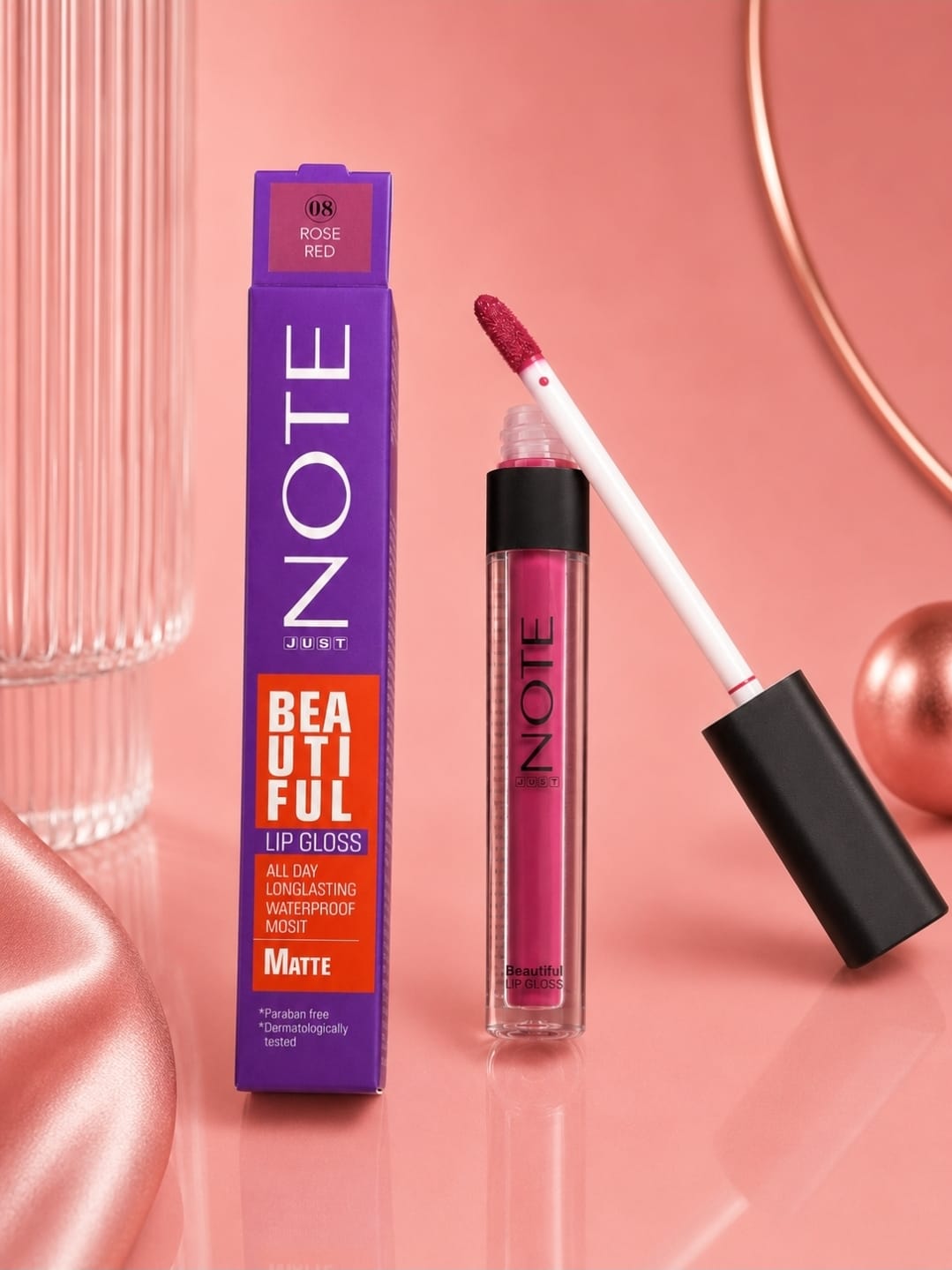 NOTE Beautiful Matte Lip Gloss shade 08 Rose Red product image