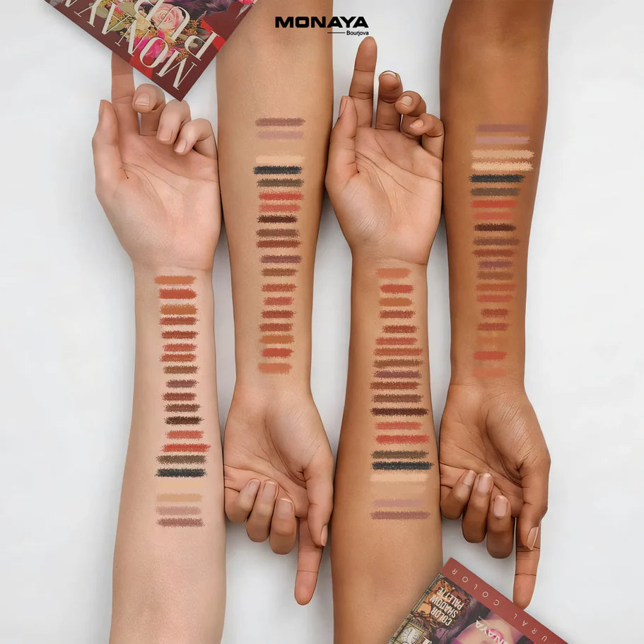 Pure Color Eyeshadow Palette Y001 applied eye makeup look