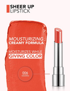 Flormar Sheer Up Lipstick shade Pretty Peach