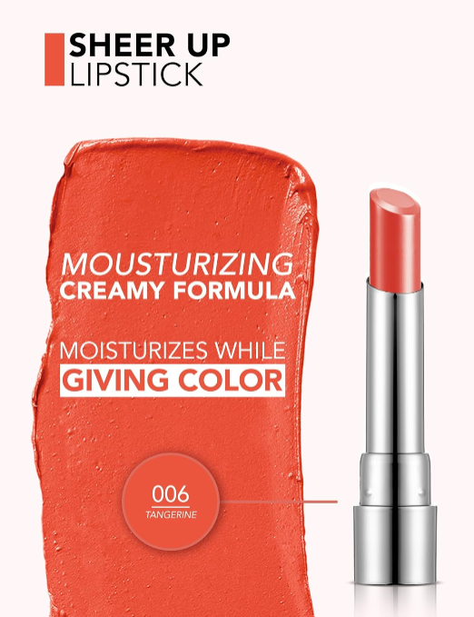 Flormar Sheer Up Lipstick shade Pretty Peach