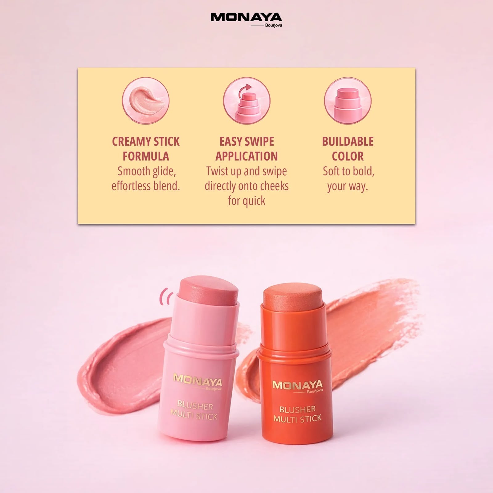Monaya Multi-Use Cream Blush Stick