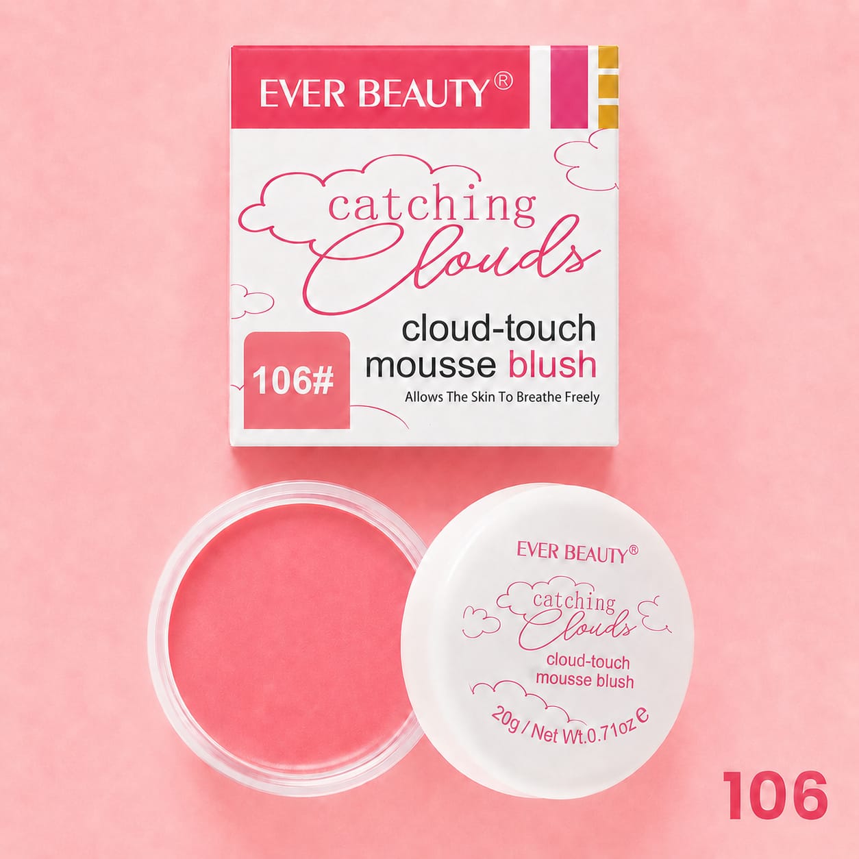 Ever Beauty Catching Clouds Mousse Blush shade range