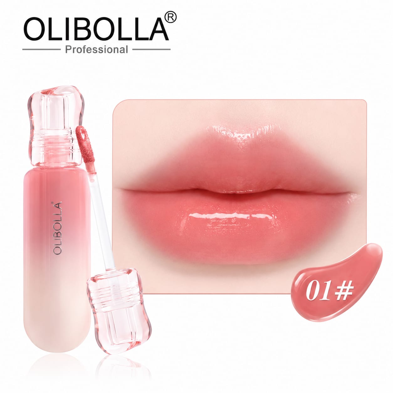 Olibolla - Multicolored Solid Color Patterned Lip Glaze for a Radiant and Trendy Makeup Look