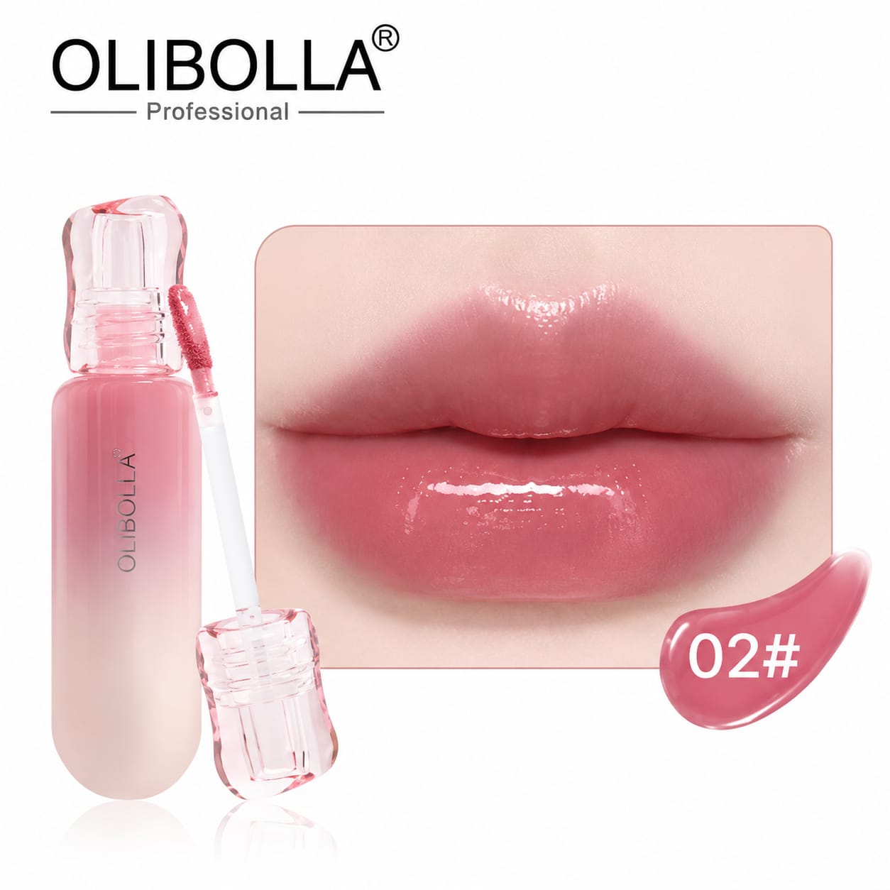 Olibolla - Multicolored Solid Color Patterned Lip Glaze for a Radiant and Trendy Makeup Look