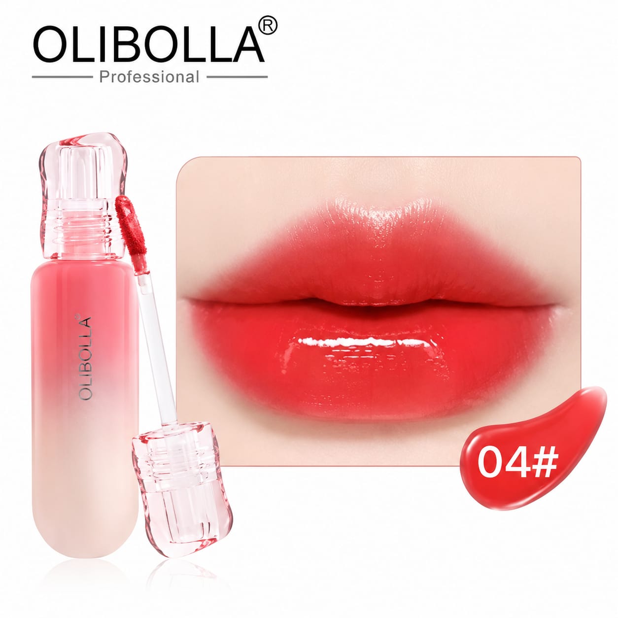 Olibolla - Multicolored Solid Color Patterned Lip Glaze for a Radiant and Trendy Makeup Look