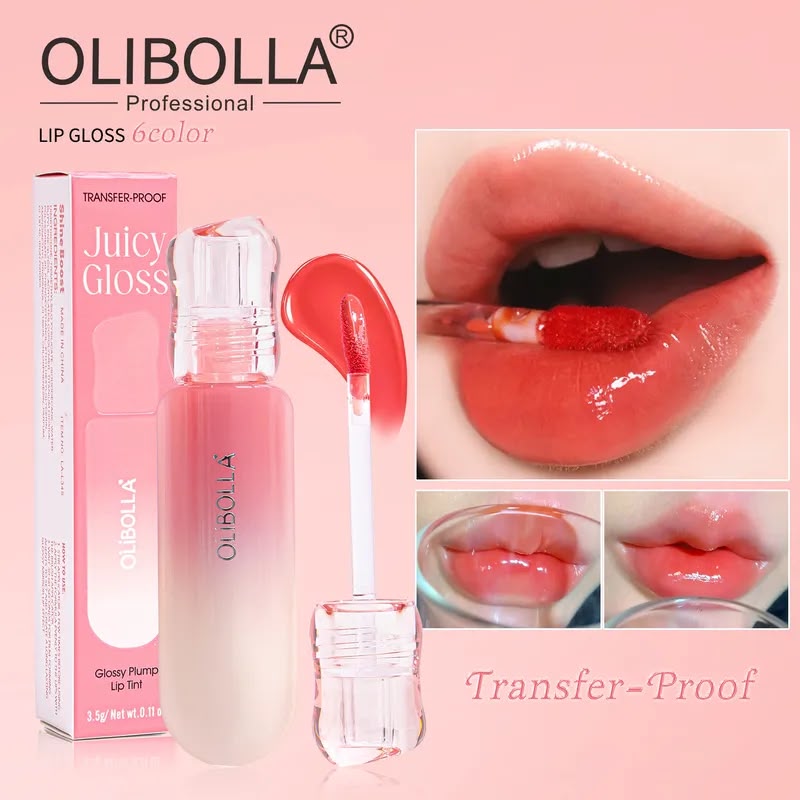 Olibolla - Multicolored Solid Color Patterned Lip Glaze for a Radiant and Trendy Makeup Look