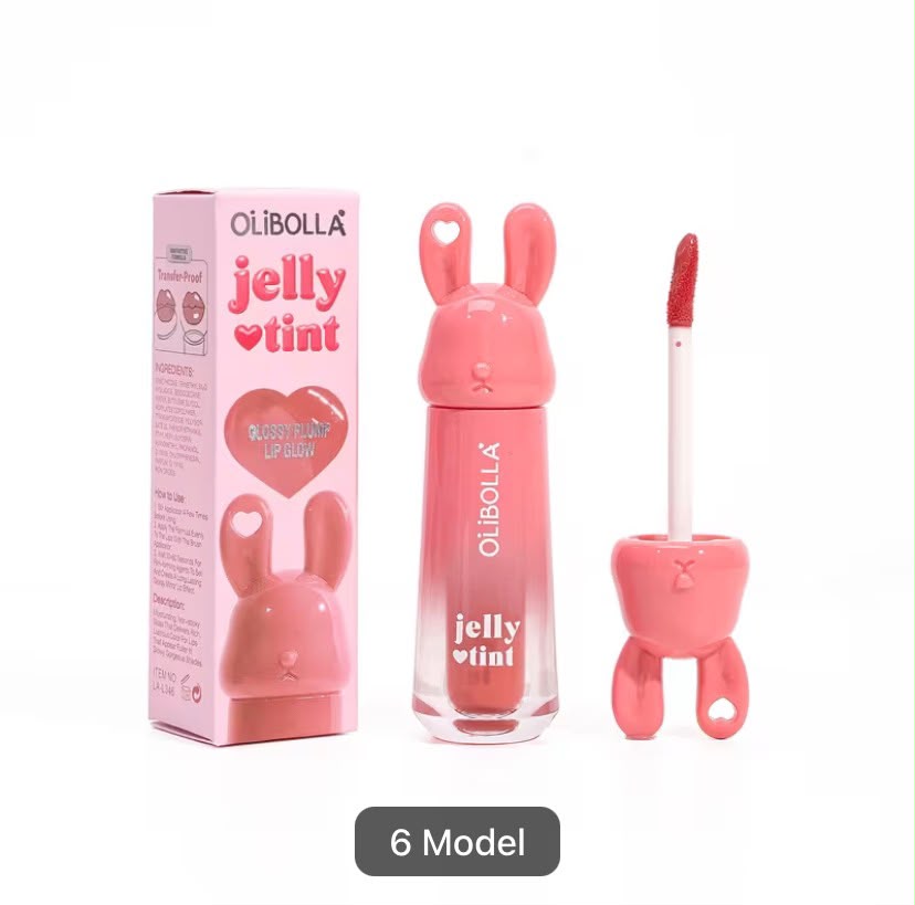 Olibolla - Rabbit Edition Mirror Lip Glaze, Jelly-like Hydrating Finish, Transfer-Proof and Long-Lasting Color