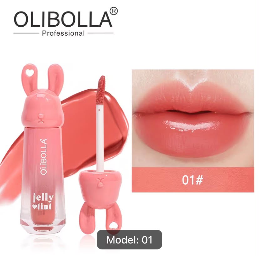 Olibolla - Rabbit Edition Mirror Lip Glaze, Jelly-like Hydrating Finish, Transfer-Proof and Long-Lasting Color