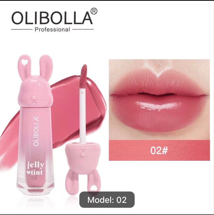 Olibolla - Rabbit Edition Mirror Lip Glaze, Jelly-like Hydrating Finish, Transfer-Proof and Long-Lasting Color