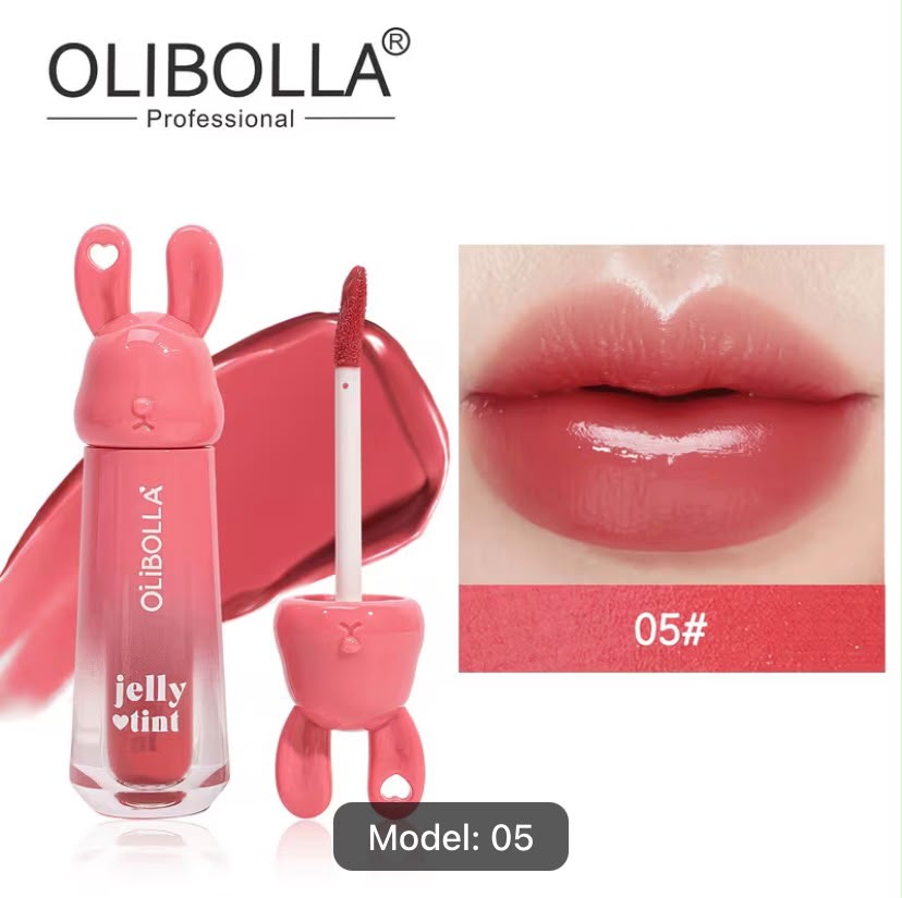 Olibolla - Rabbit Edition Mirror Lip Glaze, Jelly-like Hydrating Finish, Transfer-Proof and Long-Lasting Color