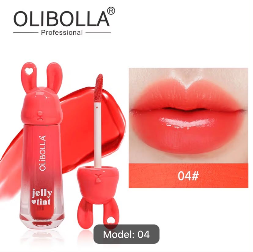Olibolla - Rabbit Edition Mirror Lip Glaze, Jelly-like Hydrating Finish, Transfer-Proof and Long-Lasting Color