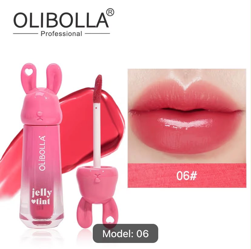 Olibolla - Rabbit Edition Mirror Lip Glaze, Jelly-like Hydrating Finish, Transfer-Proof and Long-Lasting Color