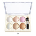 YH6119A shade 01 light pearl lilac and warm gold six-pan highlighter blusher palette
