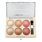 YH6119A shade 02 champagne coral and bronze six-pan highlighter blusher palette