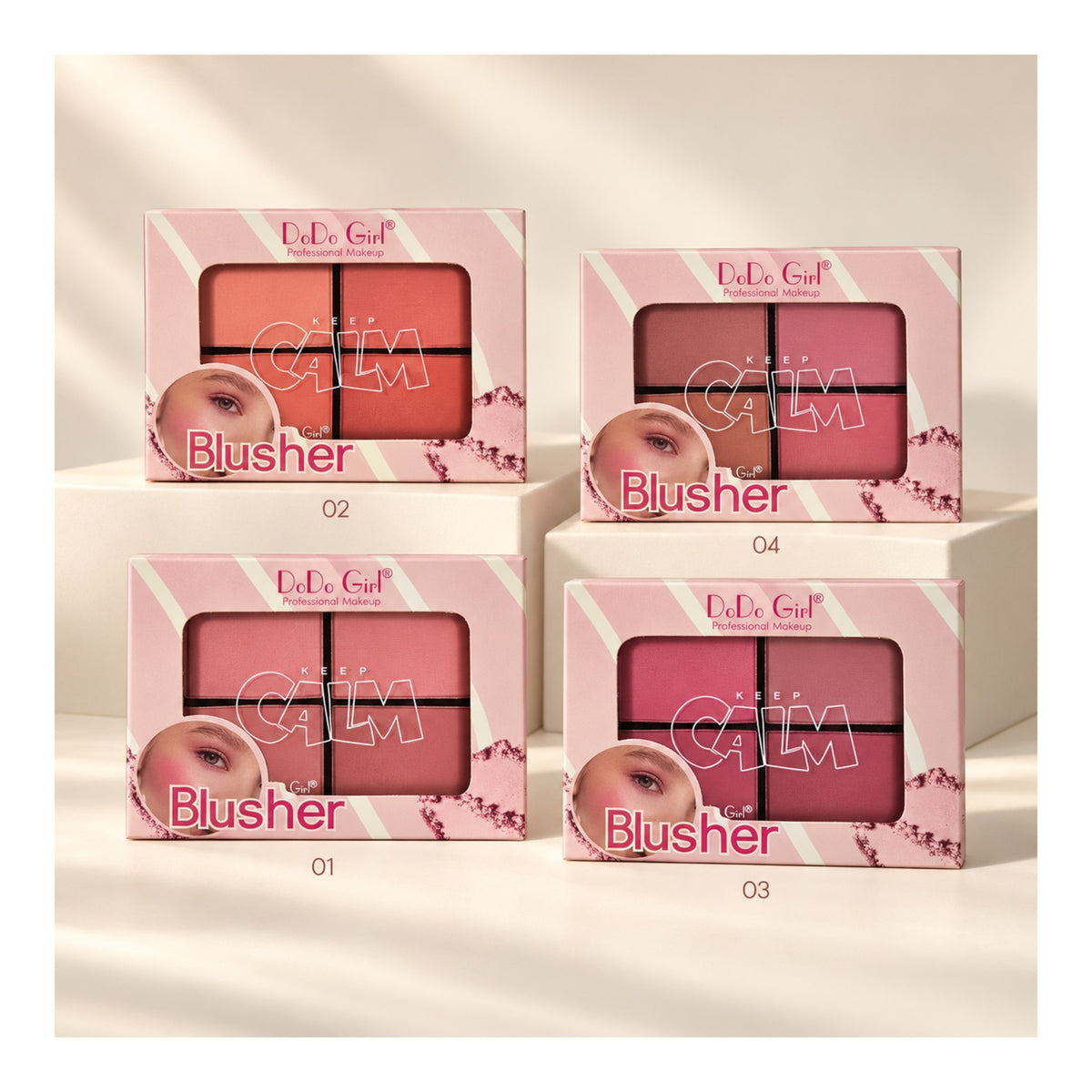 Dodo Girl Blusher shades 01 to 04 editorial