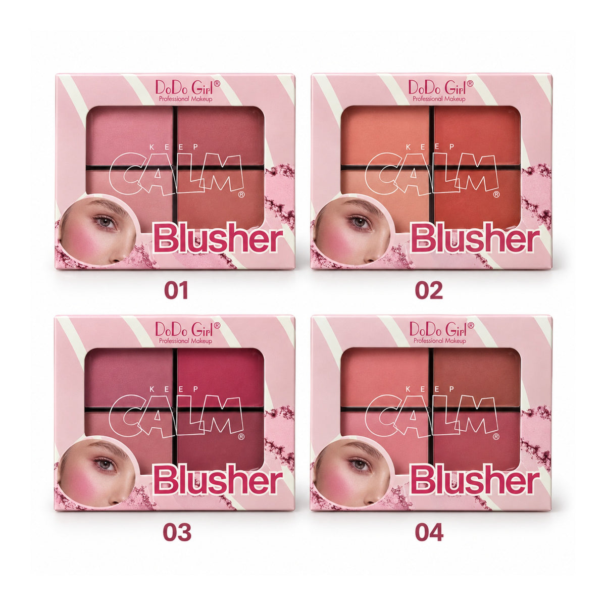 Dodo Girl Blusher palettes shades 01 to 04