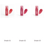 Karité Lip Tint shades 01 02 and 03 comparison