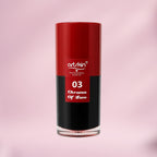 Marom Artskin Lip Tint in shade 03 Chroma Of Love with a red cap and clear glass bottle for a buildable stained finish