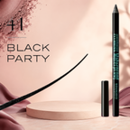 Marom Bourjois Contour Clubbing waterproof eye pencil in Black Party shade with a creamy black eyeliner swatch