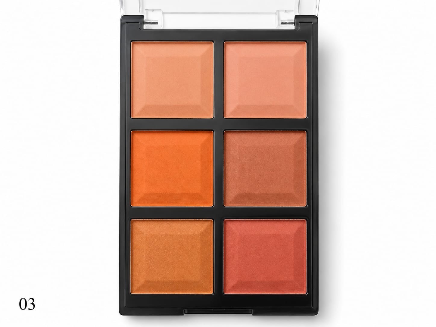 Marom DoDo Girl Professional Makeup Ace Blusher palette in shade 03 featuring six warm-toned powder blush shades.