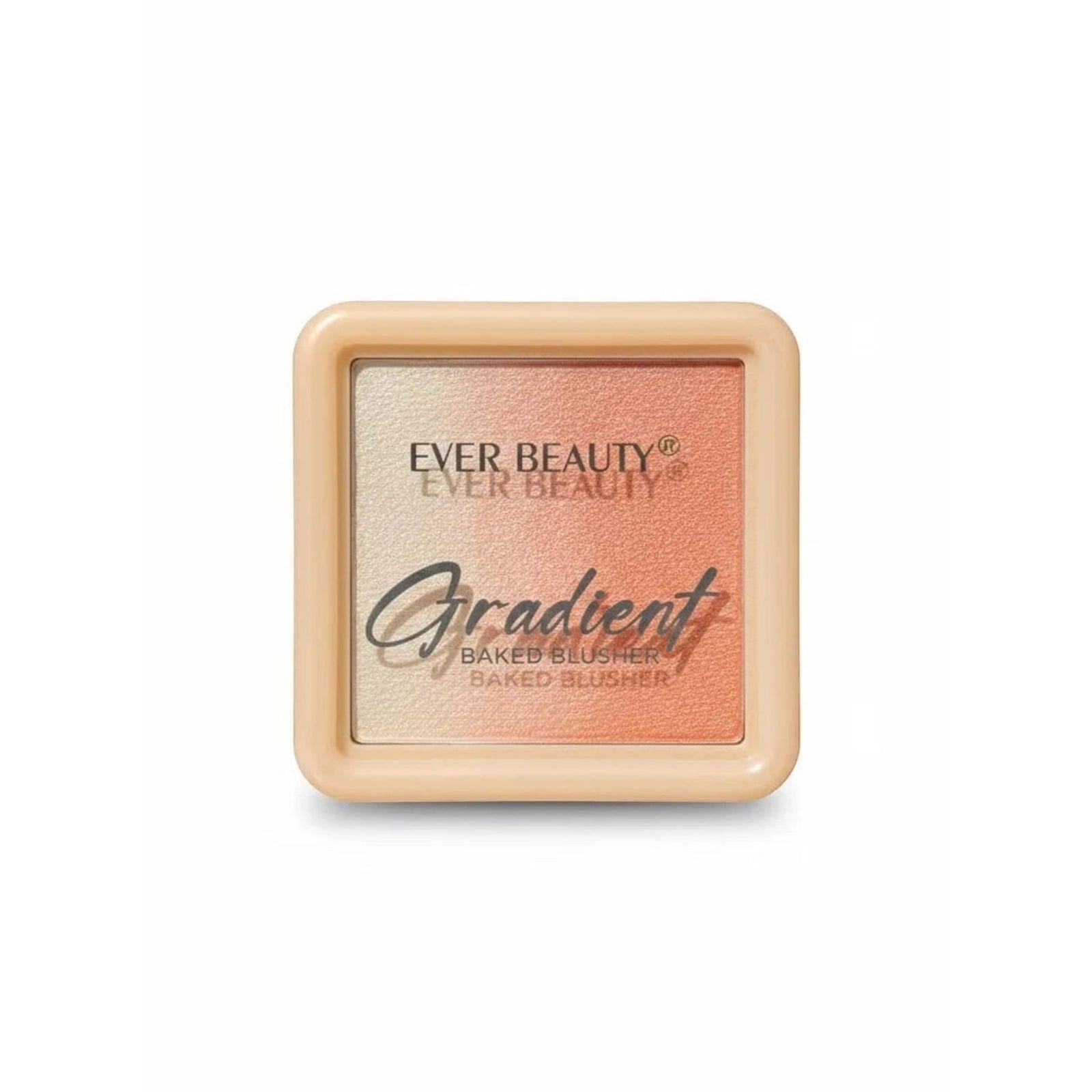 Marom Ever Beauty gradient baked blusher in a square compact with blendable peach and cream powder shades