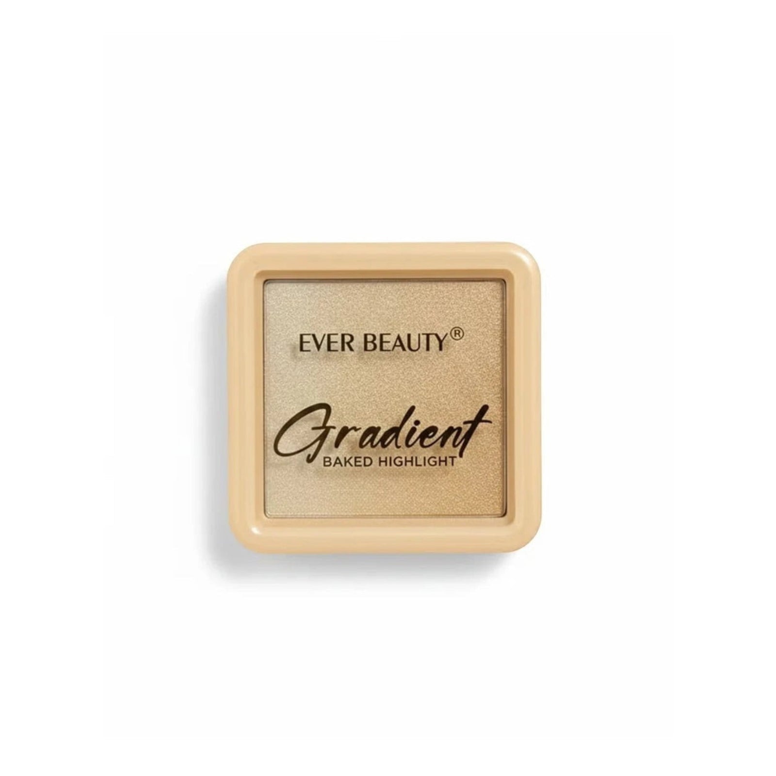 Marom Ever Beauty gradient baked highlighter in a square beige compact for a buildable, blendable glow.