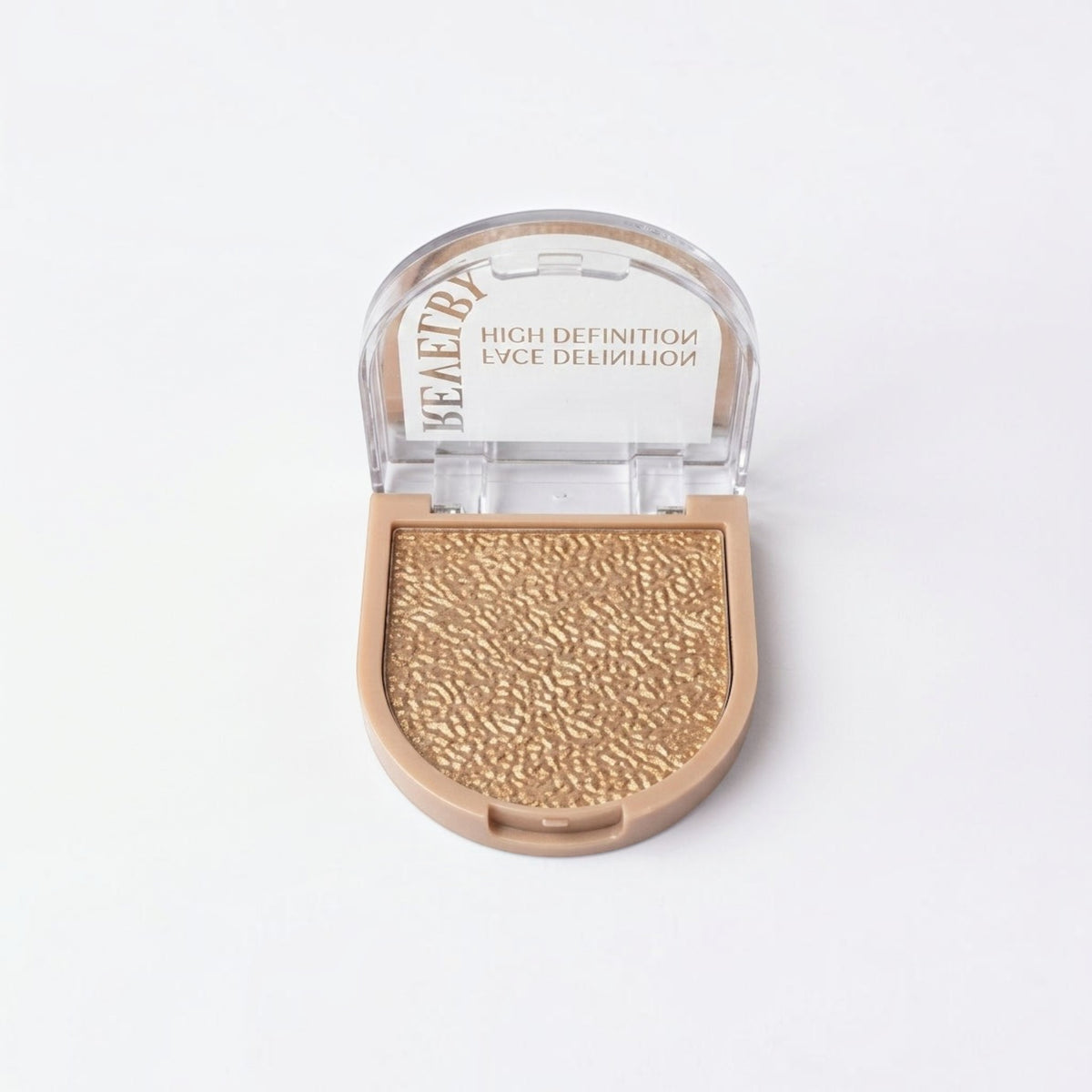 Marom ROMANTIC COLOR high-definition gold shimmer face palette in a compact case for a luminous glow.