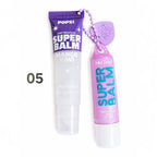 Marom Pops! Mini Tango Super Balm duo set featuring a purple squeeze tube and a glossy butter balm stick with a charm.