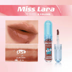 Marom Miss Lara hydrating lip gloss serum in shade 05, featuring a high-shine brown finish and applicator wand.