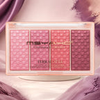 Marom MSYAHO Terracotta Blush Palette featuring four shimmering pink and berry powder shades with a woven texture.