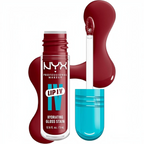 Marom NYX PROFESSIONAL MAKEUP Lip I.V. Hydrating Gloss Stain in a deep red shade with a precision applicator