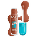 Marom NYX PROFESSIONAL MAKEUP Lip I.V. Hydrating Gloss Stain in a rich brown shade with a precision applicator