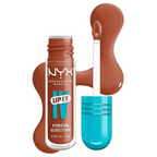 Marom NYX PROFESSIONAL MAKEUP Lip I.V. Hydrating Gloss Stain in a rich brown shade with a precision applicator