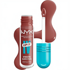 Marom NYX PROFESSIONAL MAKEUP Lip I.V. Hydrating Gloss Stain in a rich brown shade with a precision applicator