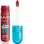 Marom NYX PROFESSIONAL MAKEUP Lip I.V. Hydrating Gloss Stain in a deep red shade, close-up of the applicator