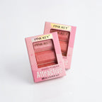 Marom PINK KEY three-color baked powder blusher palette in pink compacts for a radiant, luminous finish.
