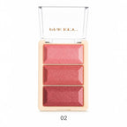 Marom PINK KEY three-color face makeup palette featuring shimmering pink and berry shades in a compact case