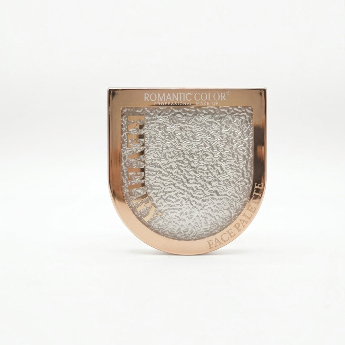 Marom ROMANTIC COLOR Revery face palette in a rose gold compact with a textured, shimmering powder finish.